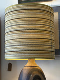 Large 1970s Iden Pottery Rye Table Lamp with Original Woven Shade