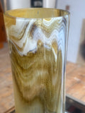 Large Mould-Blown Glass Vase in Swirled Earth Tones – 33.5cm