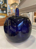 Cobalt Blue Heavy Glass Dice-Shaped Jar with Glass Stopper