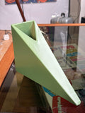 Green 1980s ASA Selection wedge-shaped ceramic vase, West German design