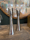 Pair of Vintage Silver Plated Modernist Candle Holders – Grenadier England