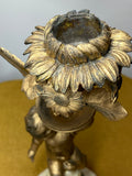 Late 19th Century French Art Nouveau Gilded Cherub Candle Holder – Marble Base