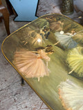 Vintage 1950s Coffee Table with Ballet Dancers Design and Dansette Legs