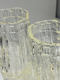 Vintage 1970s Ravenhead “Ravenglass” Bark-Textured Glass Vase – Clear, 16.5cm