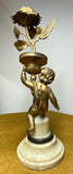Late 19th Century French Art Nouveau Gilded Cherub Candle Holder – Marble Base