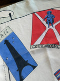 1950s Silk Airline Travel Scarf with Suitcase and Airline Logos