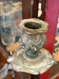 Antique Rococo Style Brass Candelabra with Cherub – Three-Armed
