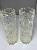 Vintage 1970s Ravenhead “Ravenglass” Bark-Textured Glass Vase – Clear, 16.5cm