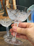 Pair of 1950s Bohemian Cut Crystal Coupes