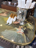 Vintage 1950s Coffee Table with Ballet Dancers Design and Dansette Legs