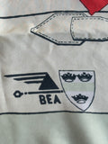 1950s Silk Airline Travel Scarf with Suitcase and Airline Logos