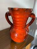 Vintage 1970s Poët-Laval Amphora Pottery Vase – Abstract Flower Motif
