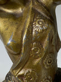 1920s Art Deco Exotic Dancer – Gilt Spelter Figure on Marble Base