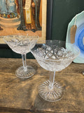 Pair of 1950s Bohemian Cut Crystal Coupes