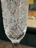 Pair of 1950s Bohemian Crystal Champagne Flutes