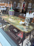 Mid-century coffee table in shop window display