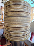 Original vintage woven lampshade in cream and brown stripes
