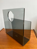 Vintage 1970s Ferguson Form Designs Smoked Lucite Magazine Rack – Mid-Century Modern Elegance