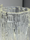 Vintage 1970s Ravenhead “Ravenglass” Bark-Textured Glass Vase – Clear, 16.5cm