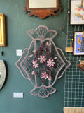 Rare Antique French Immortelles Glass Beaded Flower Wreath | 19th Century Church Decoration