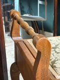 Vintage Queen Anne Revival Piano Stool with Storage – Walnut, c.1930s