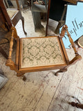 Vintage Queen Anne Revival Piano Stool with Storage – Walnut, c.1930s