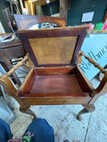 Vintage Queen Anne Revival Piano Stool with Storage – Walnut, c.1930s