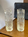 Vintage 1970s Ravenhead “Ravenglass” Bark-Textured Glass Vase – Clear, 16.5cm