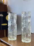 Vintage 1970s Ravenhead “Ravenglass” Bark-Textured Glass Vase – Clear, 16.5cm