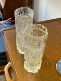 Vintage 1970s Ravenhead “Ravenglass” Bark-Textured Glass Vase – Clear, 16.5cm