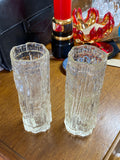 Vintage 1970s Ravenhead “Ravenglass” Bark-Textured Glass Vase – Clear, 16.5cm