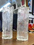 Vintage 1970s Ravenhead “Ravenglass” Bark-Textured Glass Vase – Clear, 16.5cm