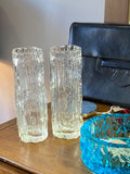 Vintage 1970s Ravenhead “Ravenglass” Bark-Textured Glass Vase – Clear, 16.5cm