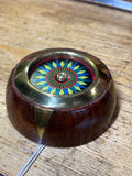 Charming Vintage Wooden & Brass Table Compass – Fully Functional