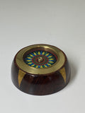 Charming Vintage Wooden & Brass Table Compass – Fully Functional