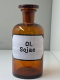 Vintage Apothecary Bottle- Ol. Sojae
