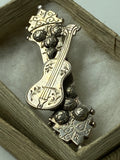 Edwardian Silver Violin Brooch – Hallmarked Birmingham, 1912