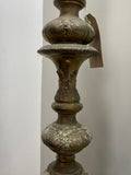 Vintage Tall Ornate Brass Candlestick – 60cm, Heavyweight Antique-Style Candle Holder