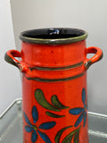 Vintage 1970s West German Pottery Milk Churn Vase – Floral Bargeware Style