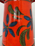 Vintage 1970s West German Pottery Milk Churn Vase – Floral Bargeware Style