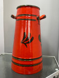 Vintage 1970s West German Pottery Milk Churn Vase – Floral Bargeware Style