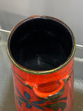 Vintage 1970s West German Pottery Milk Churn Vase – Floral Bargeware Style