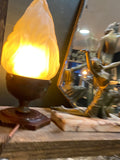 Vintage Art Deco Flame Glass Shade Lamp – Rewired & Ready to Use