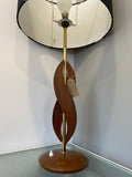 1960s Scandinavian Teak & Brass Table Lamp