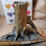 Elegant 1930s Austrian Table Lighter & Match Holder – Cold-Painted Metal Pheasant