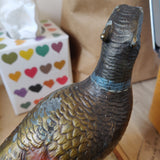Elegant 1930s Austrian Table Lighter & Match Holder – Cold-Painted Metal Pheasant