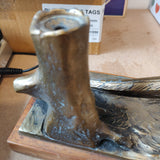 Elegant 1930s Austrian Table Lighter & Match Holder – Cold-Painted Metal Pheasant