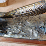 Elegant 1930s Austrian Table Lighter & Match Holder – Cold-Painted Metal Pheasant