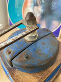 Vintage 1950s Peugeot Frères Coffee Grinder – Classic Blue Collectible
