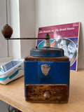 Vintage 1950s Peugeot Frères Coffee Grinder – Classic Blue Collectible